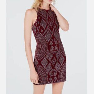SPEECHLESS/Macy's Womens Burgundy Sleeveless Short Bodycon Cocktail Dress